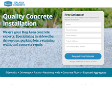 Tablet Screenshot of galaxiaconcrete.com